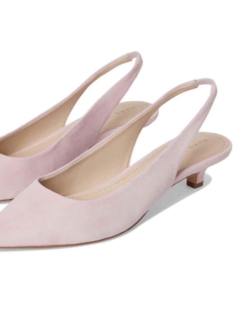 NEW Marc Fisher LTD Blush Suede Slingback Kitten Heels Size 10 - Picture 8 of 12